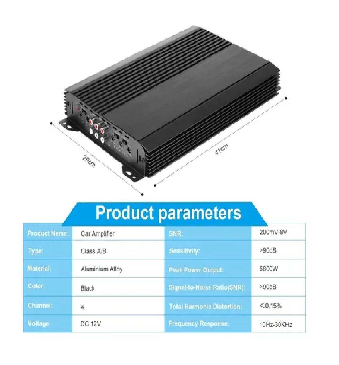 Amplificador De Audio Para Carro Con 4 Canales 6800w