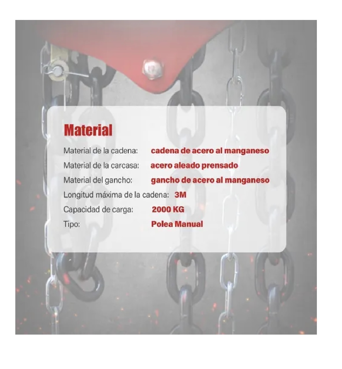 Polipastos Manuales Cadena 3 Metros Y Garrocha 2 Toneladas