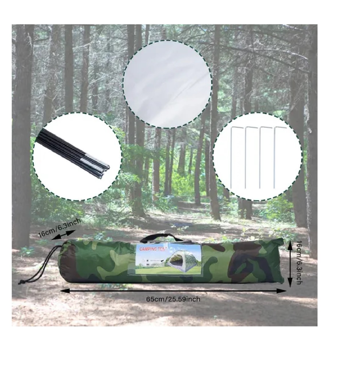 Tienda De Campaña Para 2 Personas Impermeable camuflaje