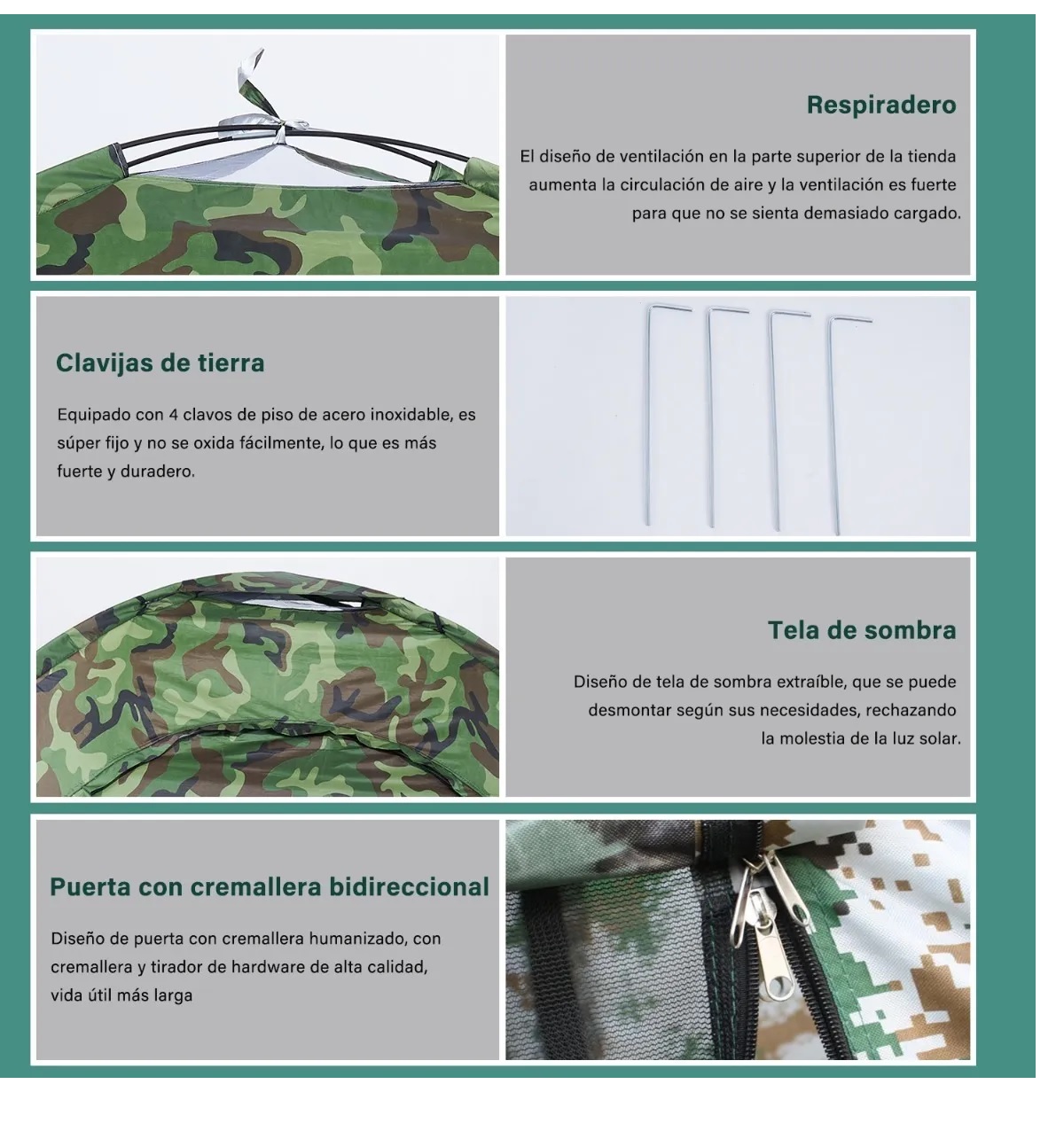 Tienda De Campaña Para 2 Personas Impermeable camuflaje
