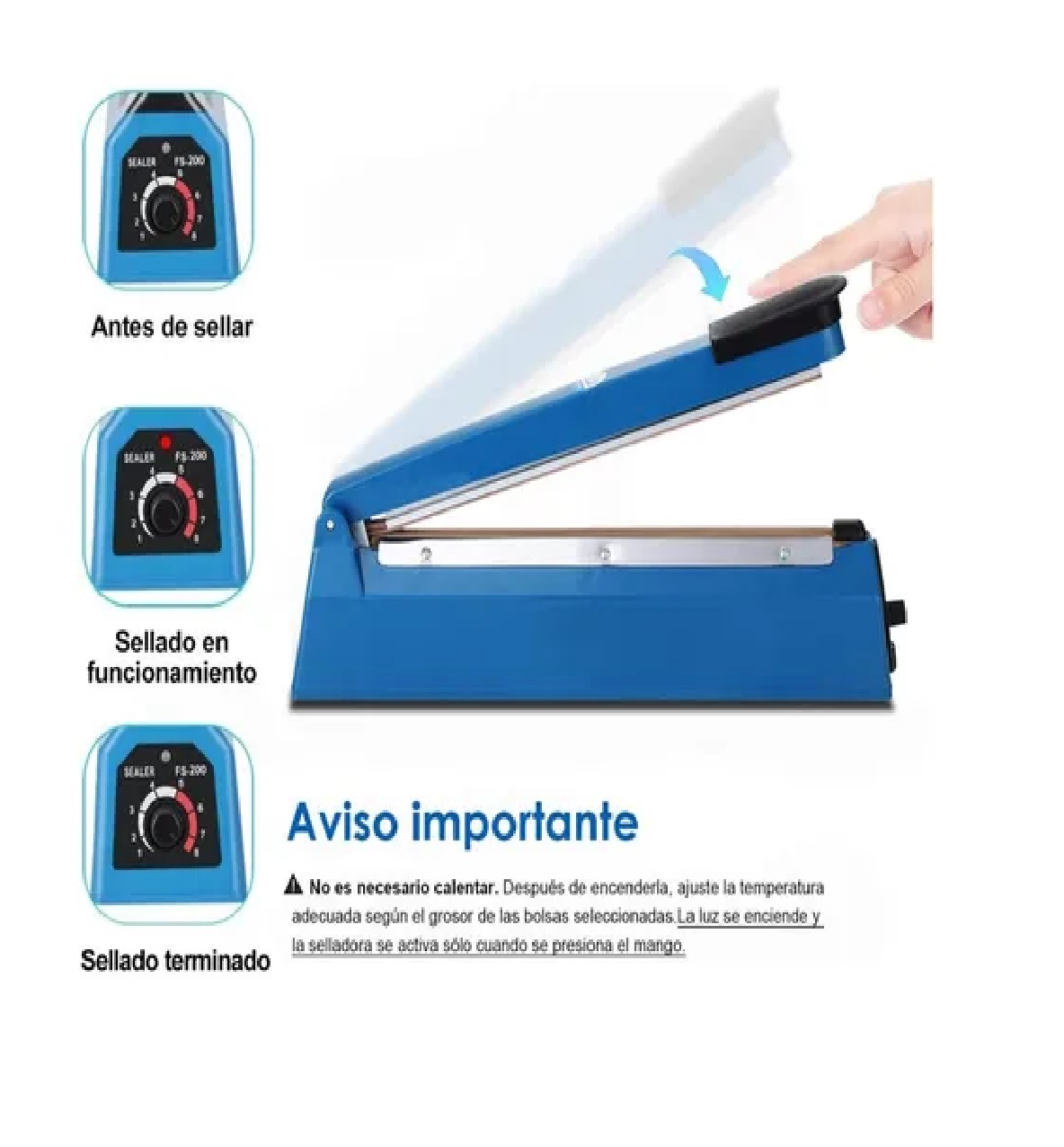 Máquina Selladora Térmica De Bolsas De Plástico De 20cm