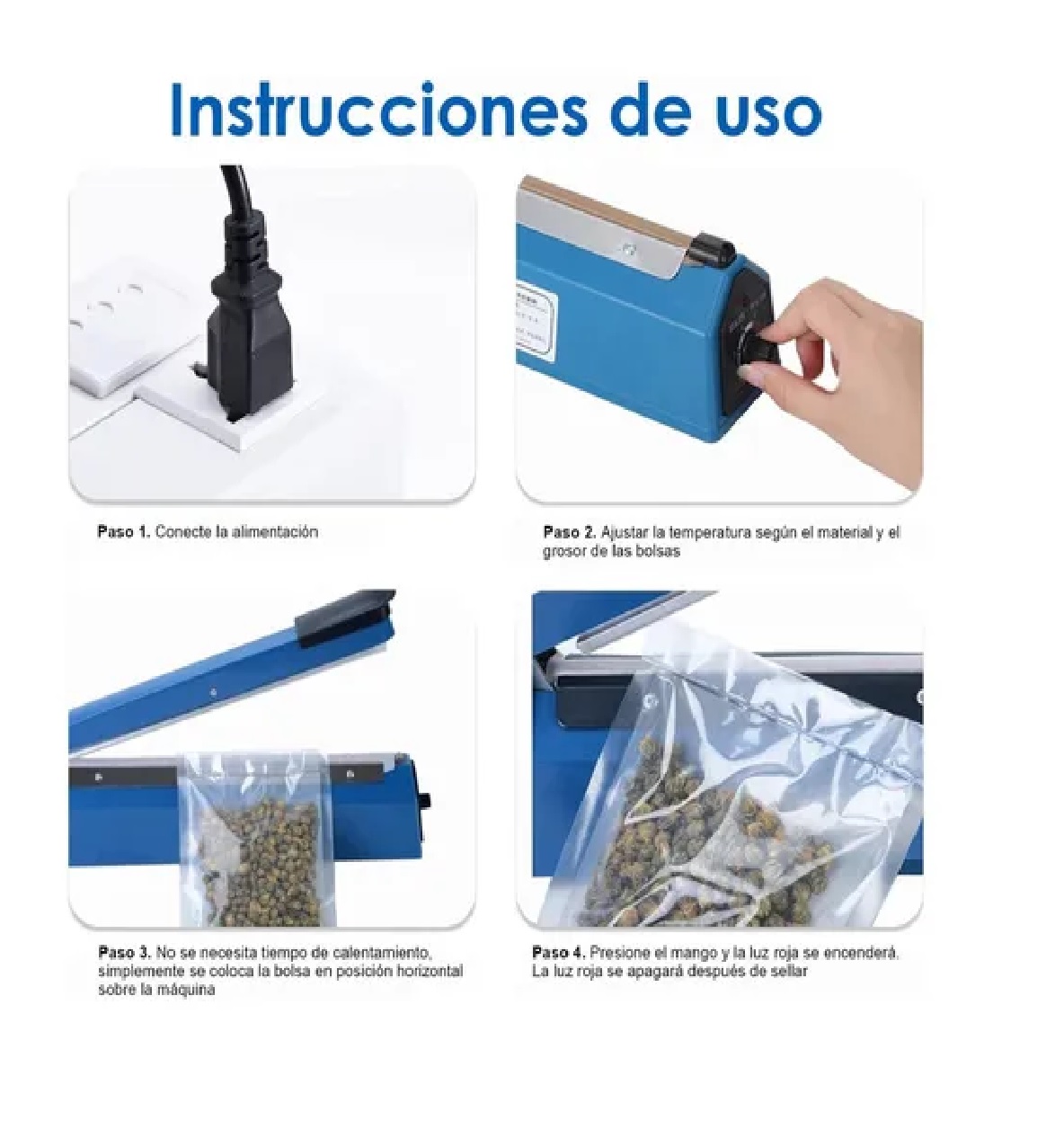 Máquina Selladora Térmica De Bolsas De Plástico De 20cm