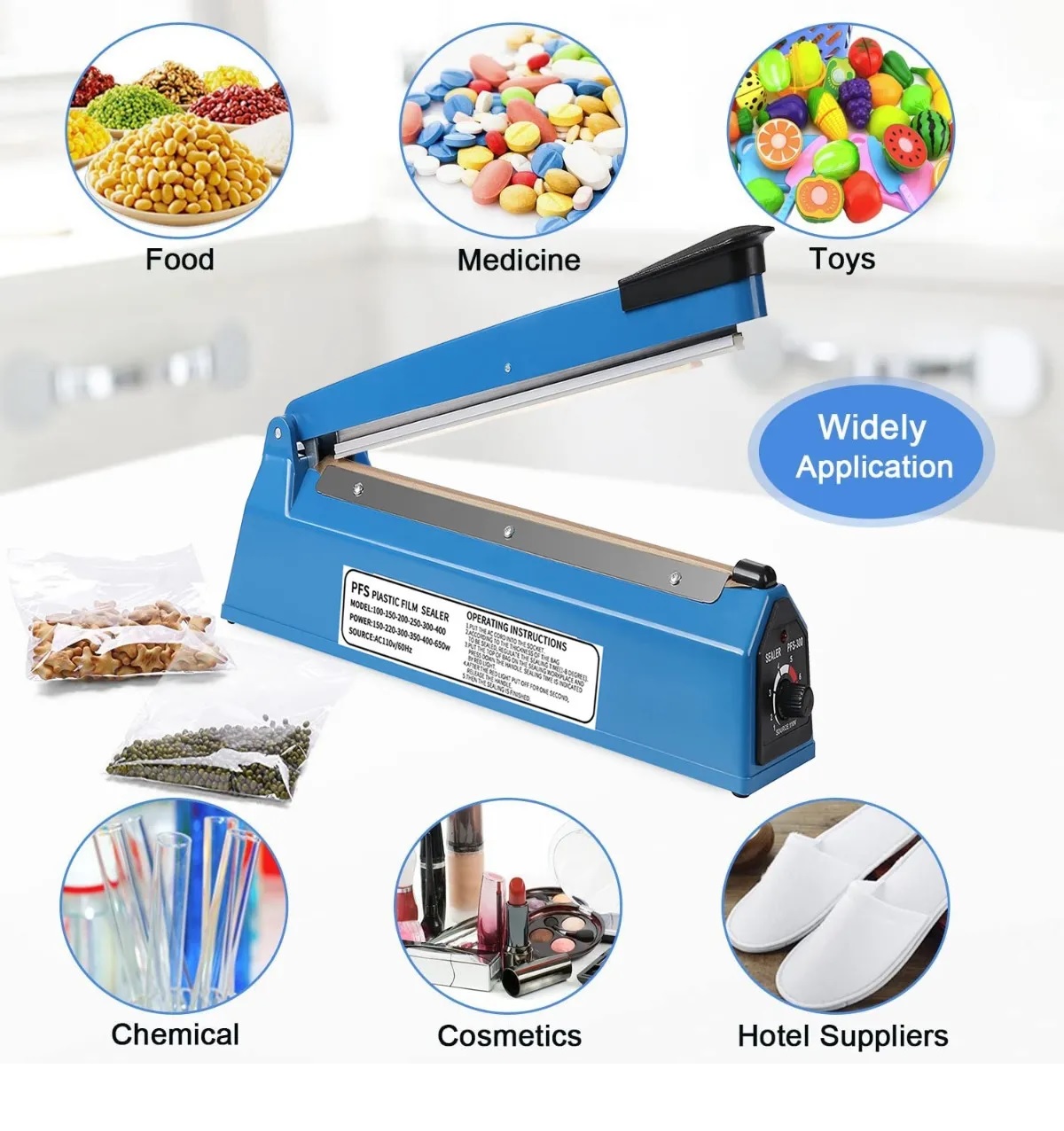 Máquina Selladora Térmica De Bolsas De Plástico De 20cm