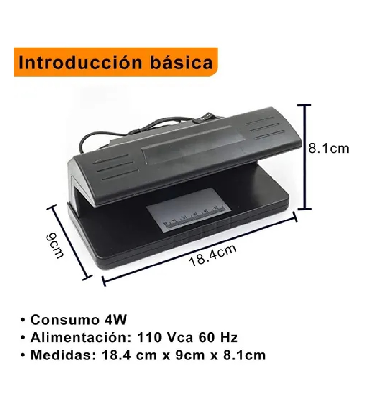 Maquina Con Lámpara Uv Detector De Billetes Falsos