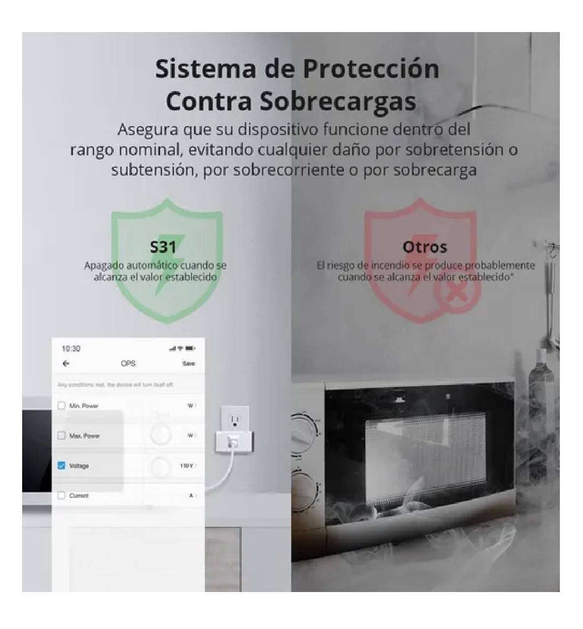 Enchufe Inteligente Wifi Control Voz 15a Contacto Blanco