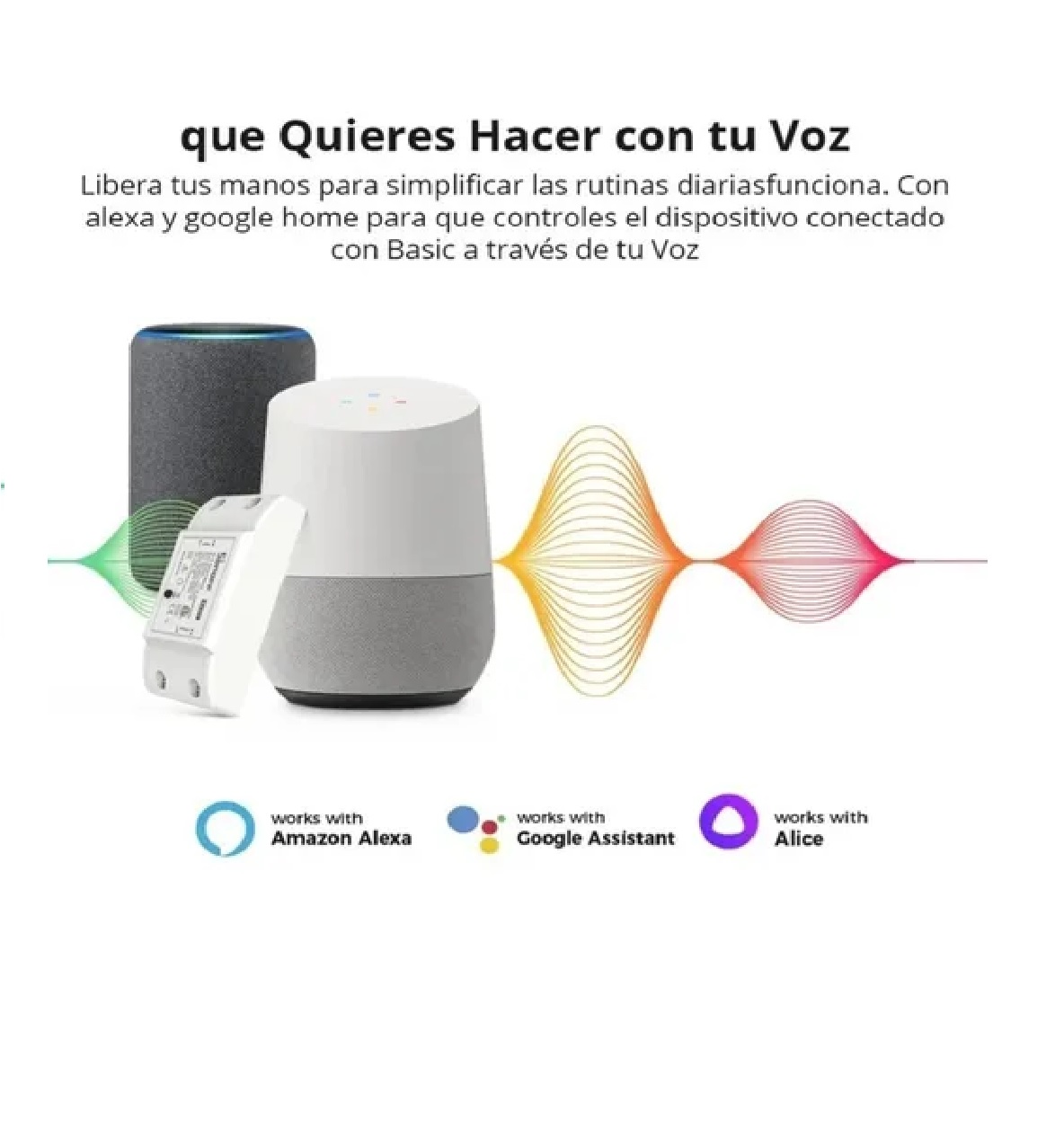 Enchufe Inteligente Wifi Control Voz 15a Contacto Blanco