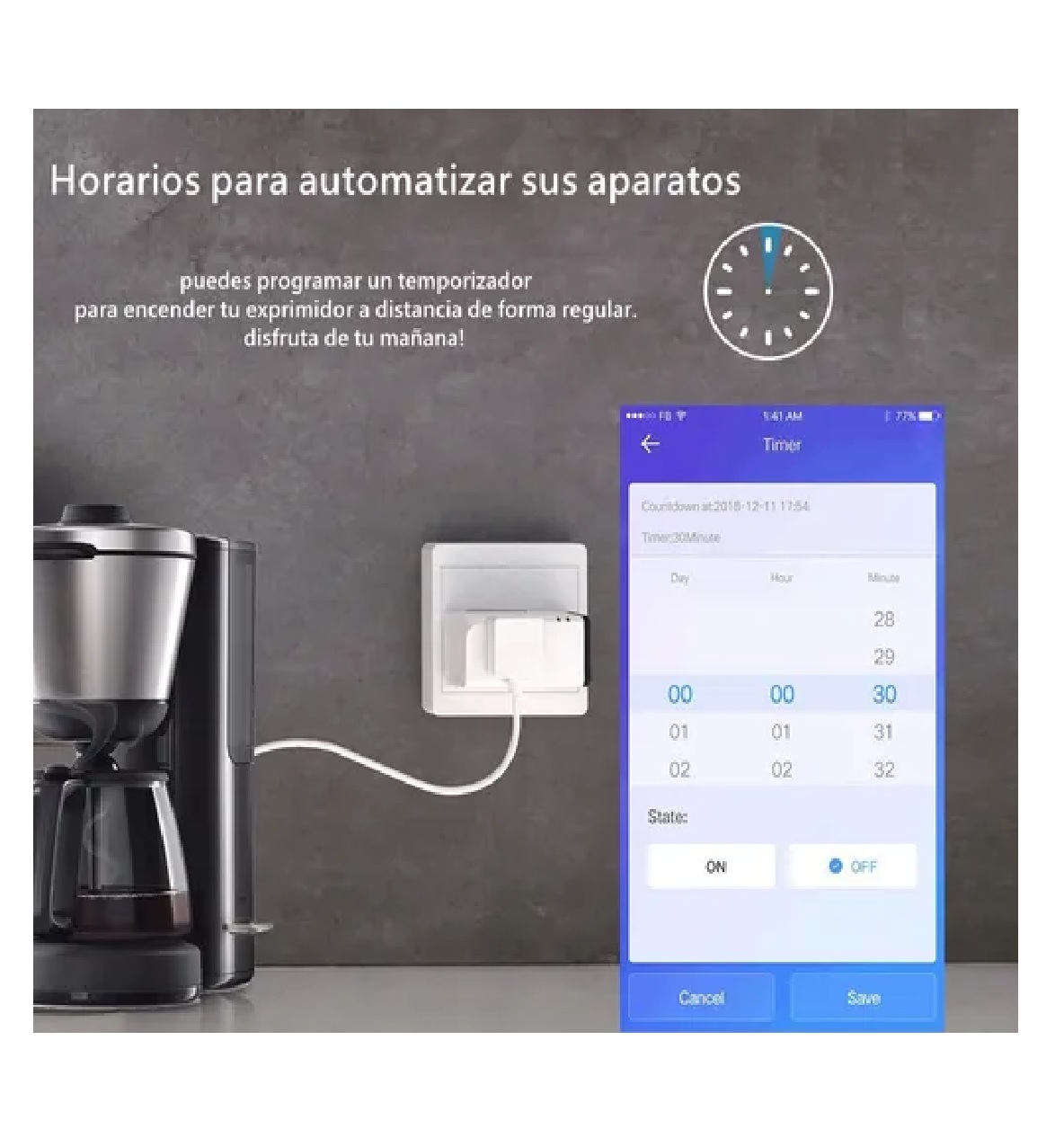 Enchufe Inteligente Wifi Control Voz 15a Contacto Blanco