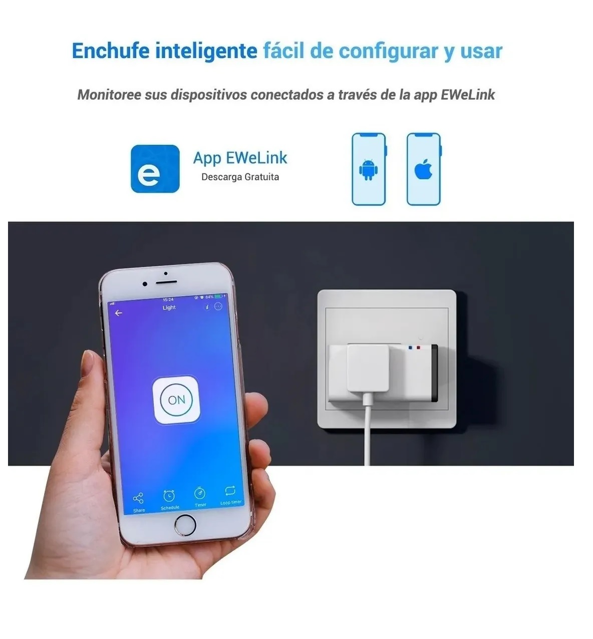 Enchufe Inteligente Wifi Control Voz 15a Contacto Blanco