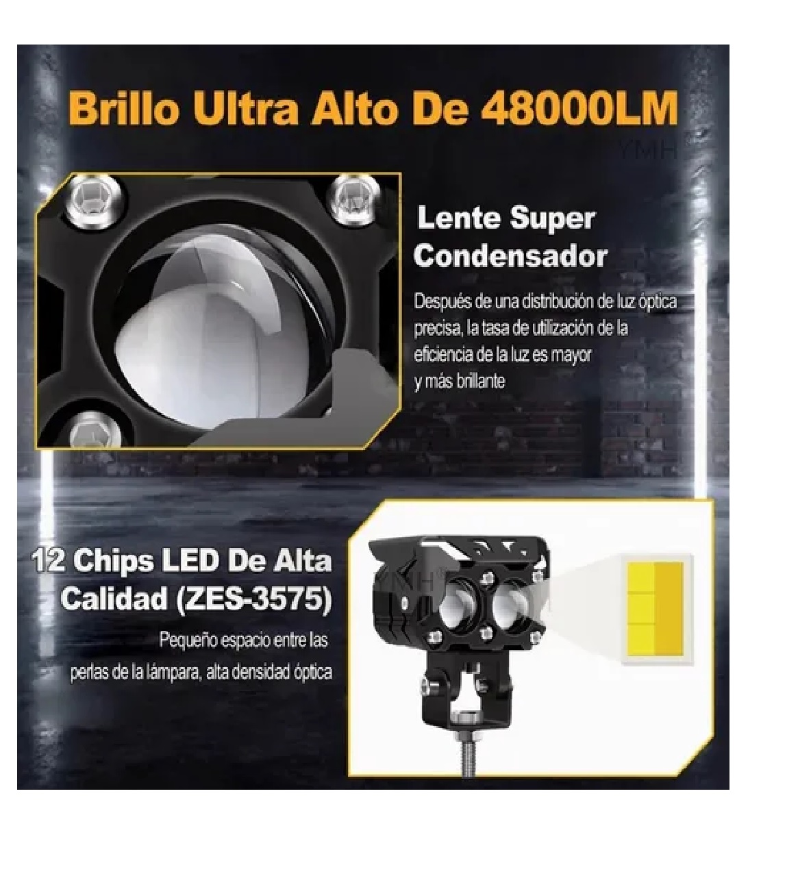 Set Faros Auxiliares Led De Niebla Luz 120w Para Auto Moto
