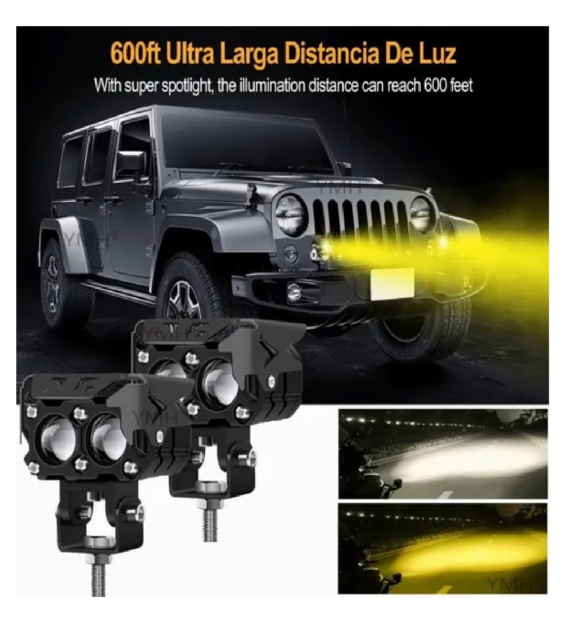 Set Faros Auxiliares Led De Niebla Luz 120w Para Auto Moto