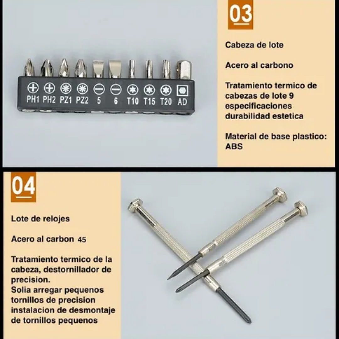 Juego De Herramientas Portátil 24 Pzs C/pinza Dado Estrella