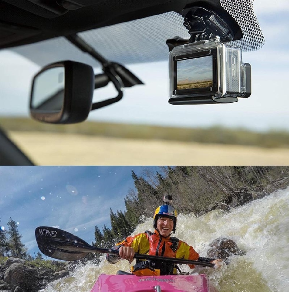 Bases soporte cámara planos deportivo GoPro 3M almohadillas pegatina casco Acción deporte negro