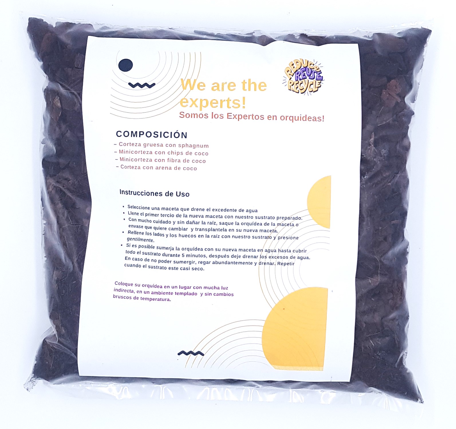 Sustrato para Orquídeas, Especializado, Producto de Holanda, Certificación de Calidad y de Sustentabilidad. Tierra Orquídeas. Cortezas de árboles. Sustrato Orquídeas