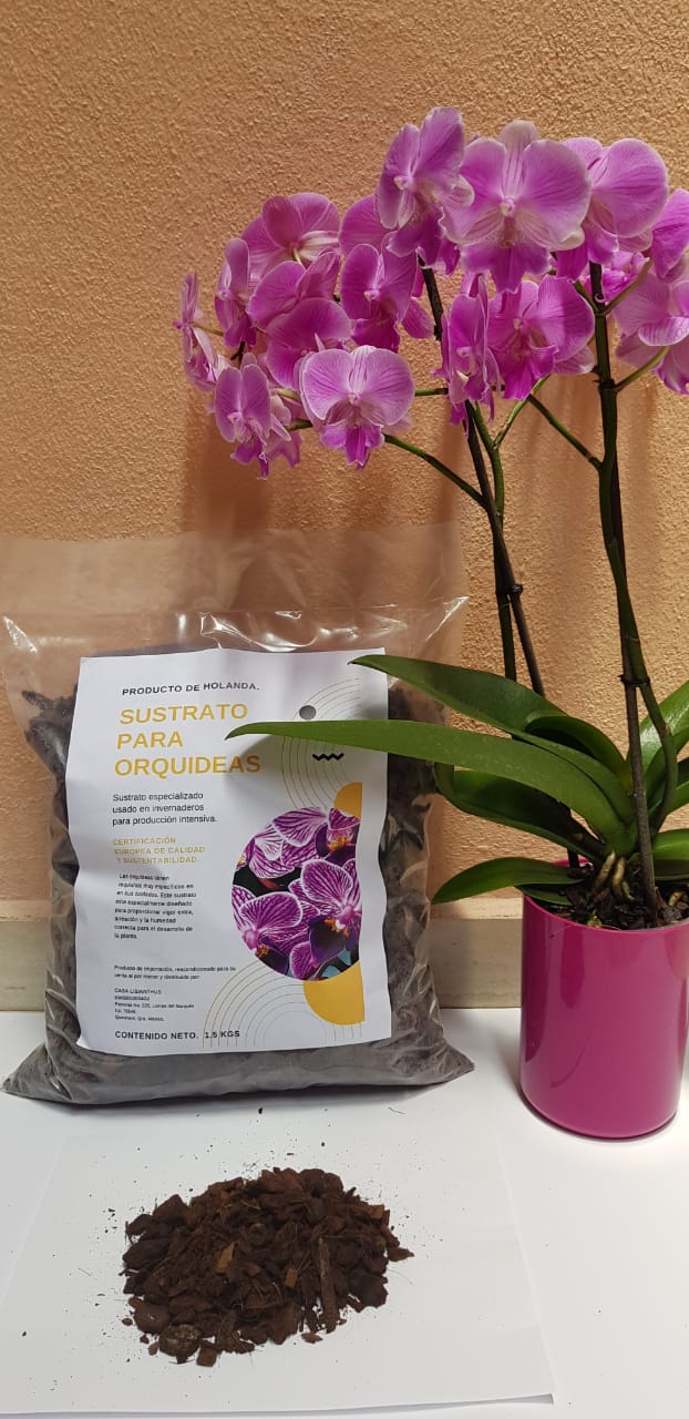 Sustrato para Orquídeas, Especializado, Producto de Holanda, Certificación de Calidad y de Sustentabilidad. Tierra Orquídeas. Cortezas de árboles. Sustrato Orquídeas