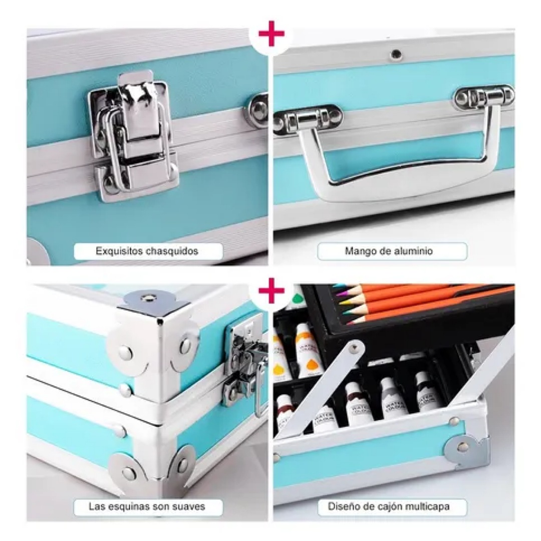 Kit De Lápices De Dibujo Marcadores Plumones Punta 145 Pcs