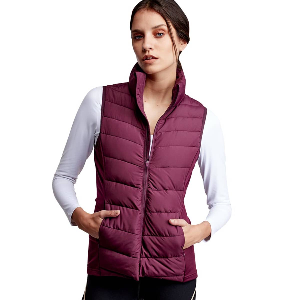 Chaleco Casual Repelente Al Agua Casual Holly Land color Vino para Mujer 1042065