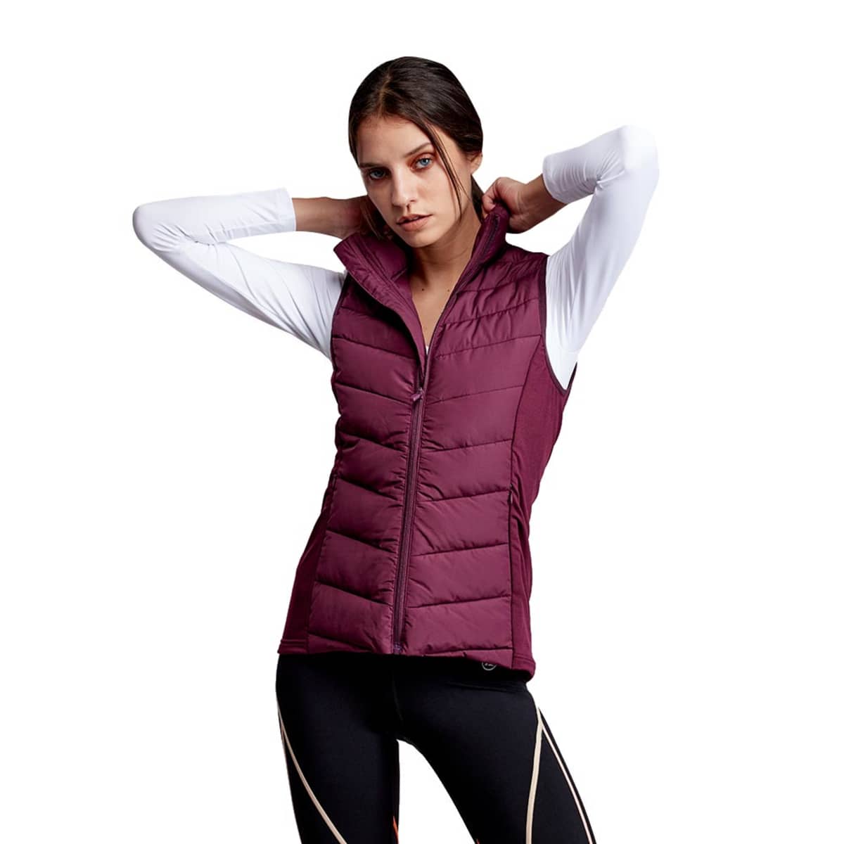 Chaleco Casual Repelente Al Agua Casual Holly Land color Vino para Mujer 1042065
