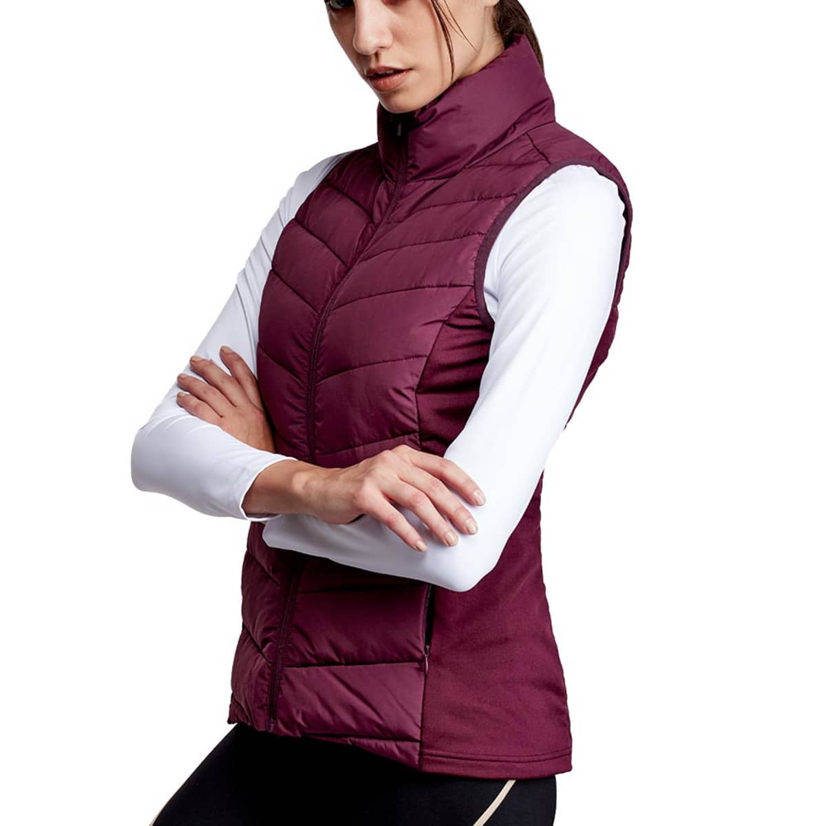 Chaleco Casual Repelente Al Agua Casual Holly Land color Vino para Mujer 1042065