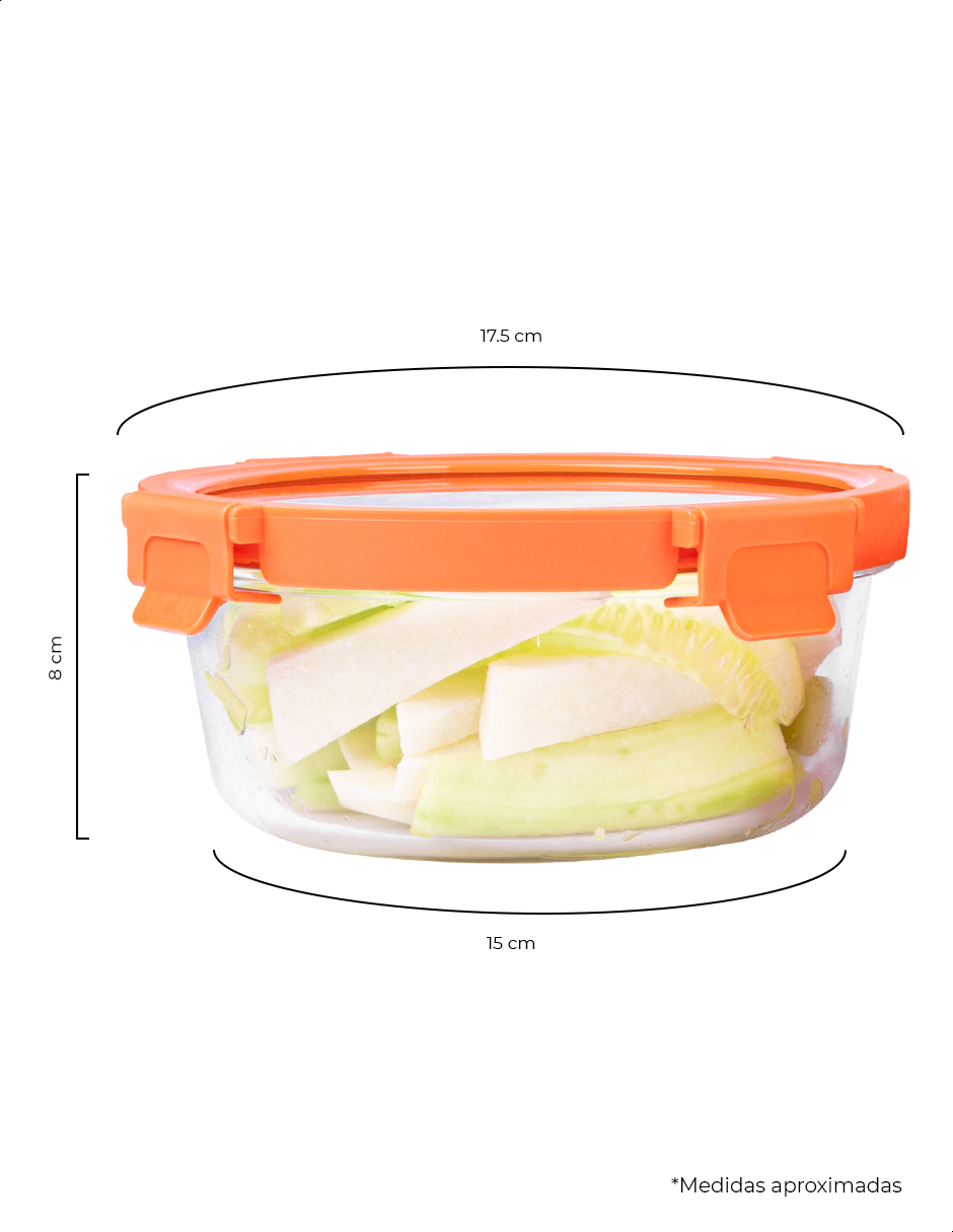 Tupper Vidrio Contenedor Hermetico Comida Set X 3