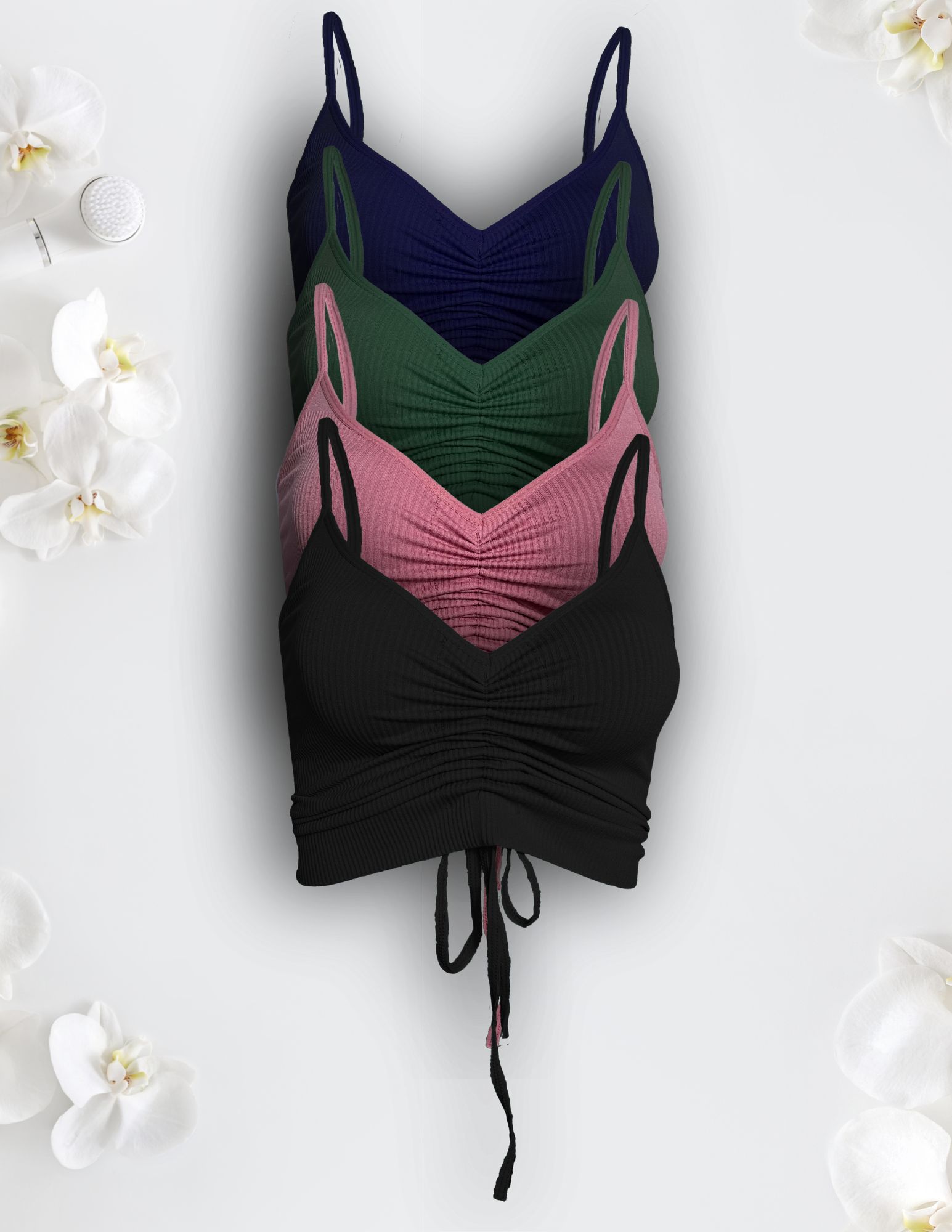 Blusas de Mujer Diseño de Jareta Top Dama canalé de tirantes TOP-06