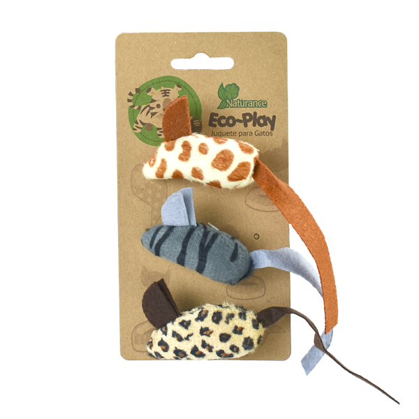 Juguete Para Gato 3 Ratones Eco Play Fancy Pets