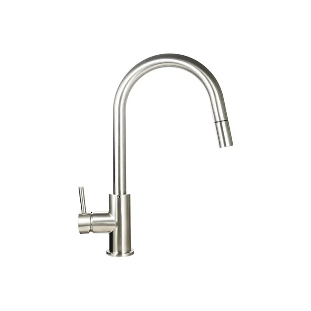 Monomando Llave Cocina Fregadero Grifo Acero Inoxidable 360