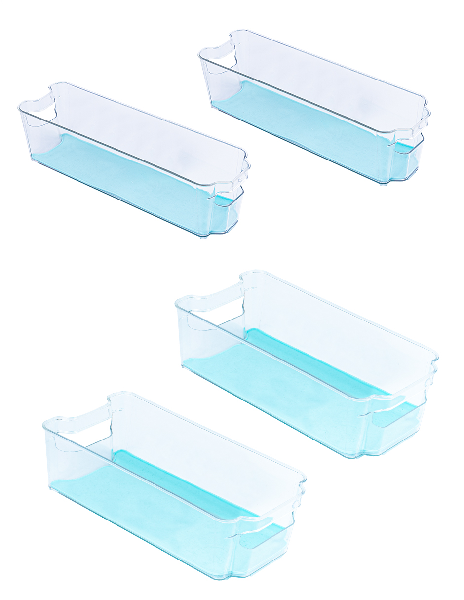 Set 4 contenedores acrílico antideslizantes 2 tamaños Tutti