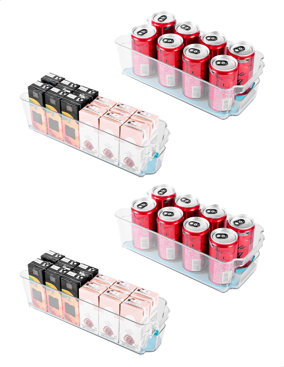 Set 4 contenedores acrílico antideslizantes 2 tamaños Tutti