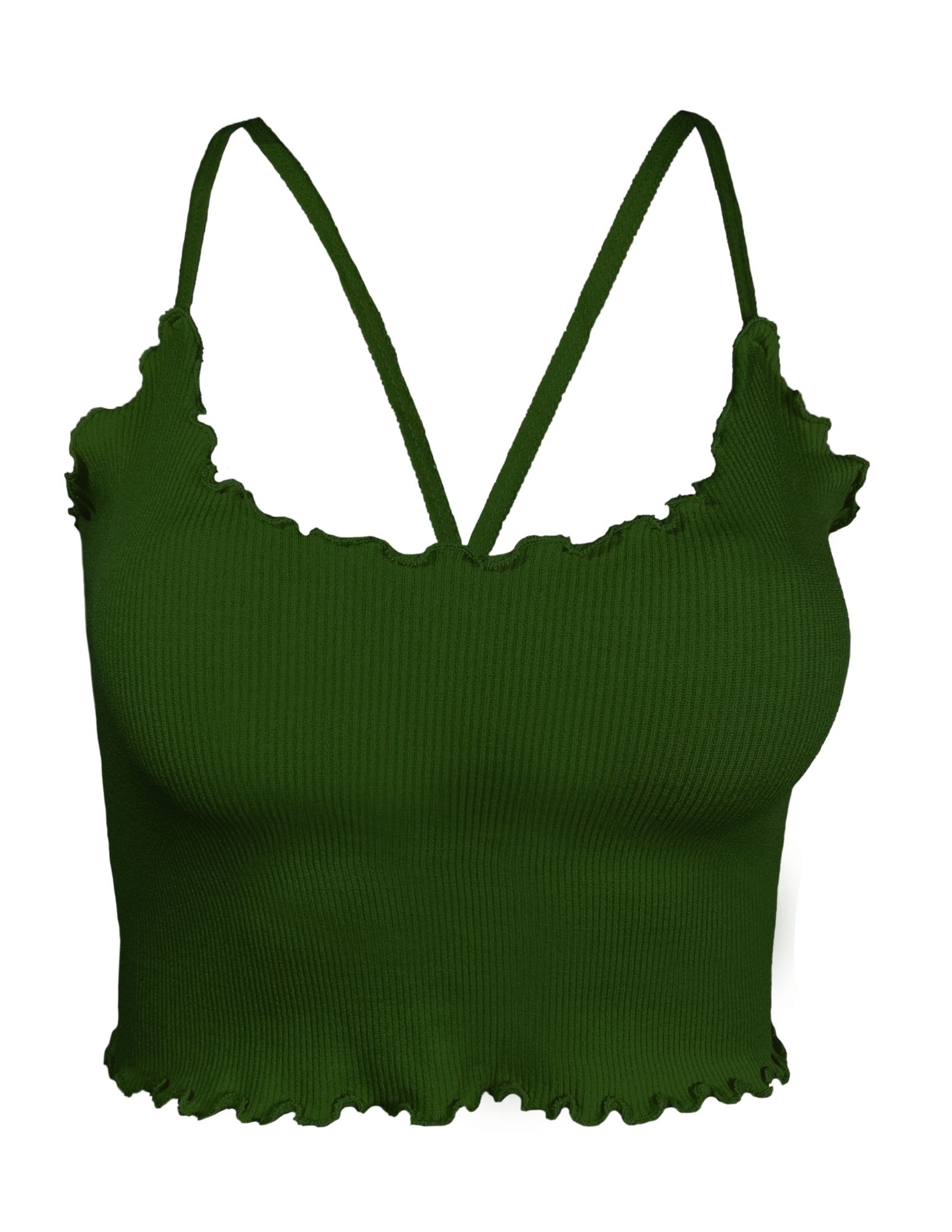 Blusa Top Para Dama CropTop Mujer Textura Canalé de Tirantes TOP-03