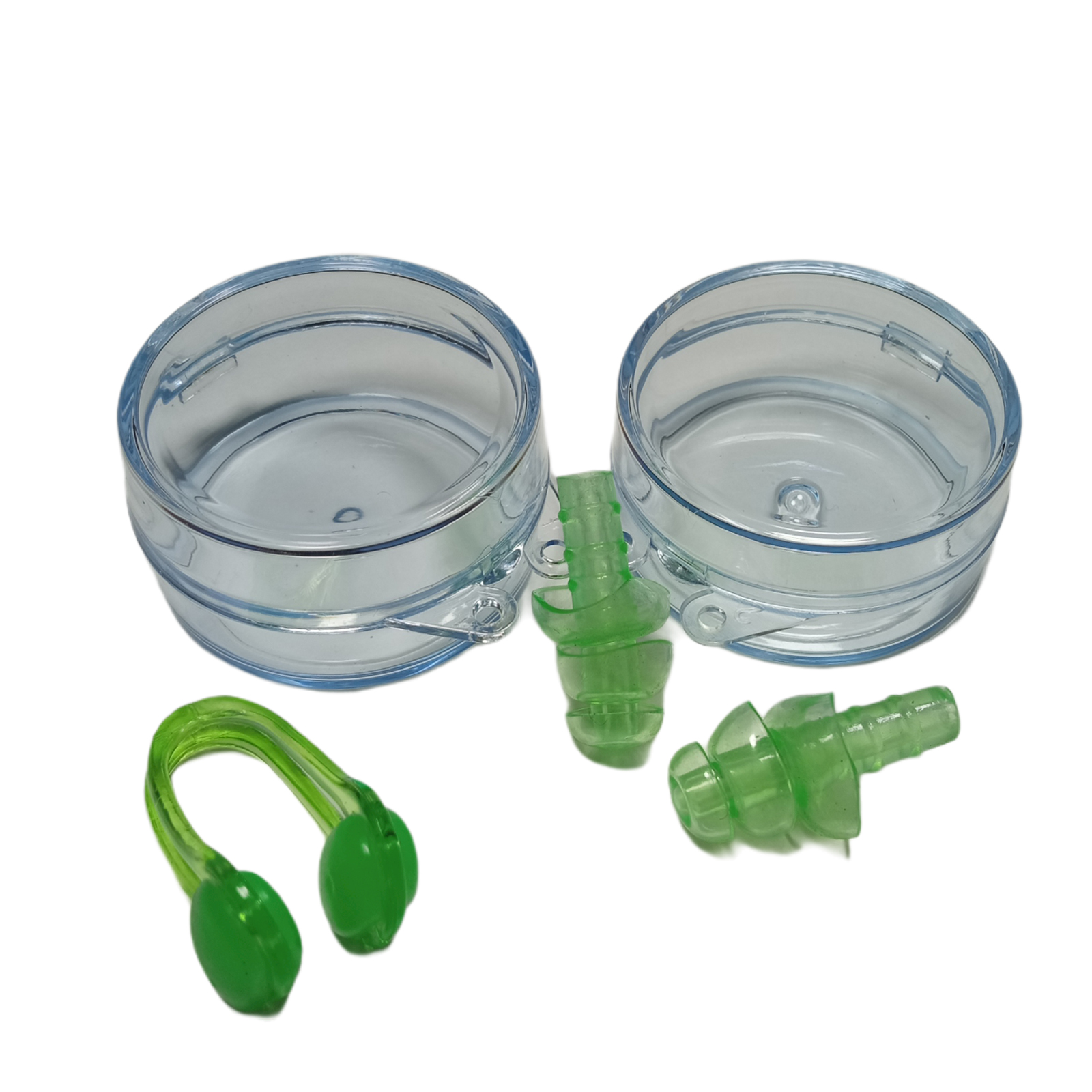 Juego de natación de tapones para oídos y clip nasal verde para adulto National Geographic 4684-1