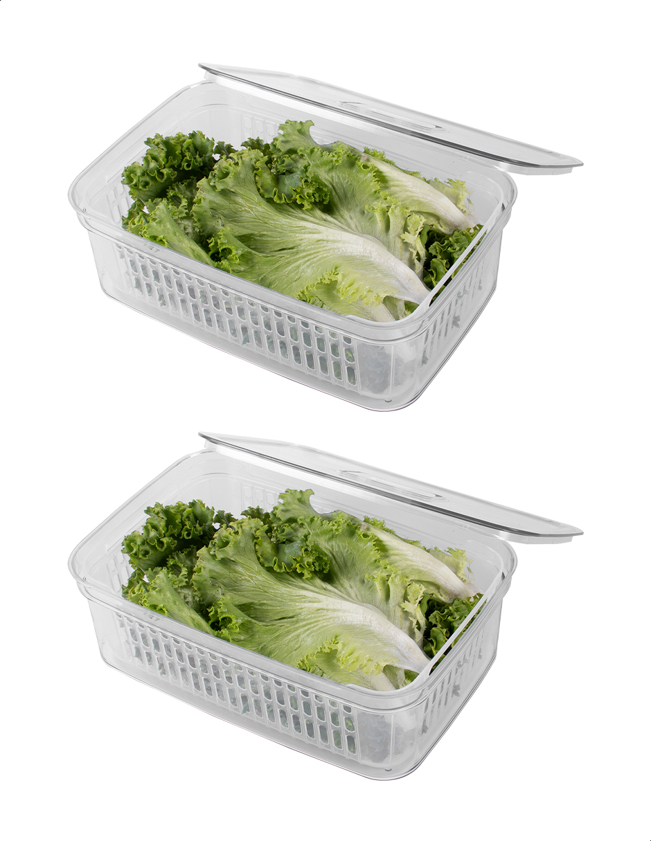 Set 2 contenedores con rejilla interior 3.6 L Tutti