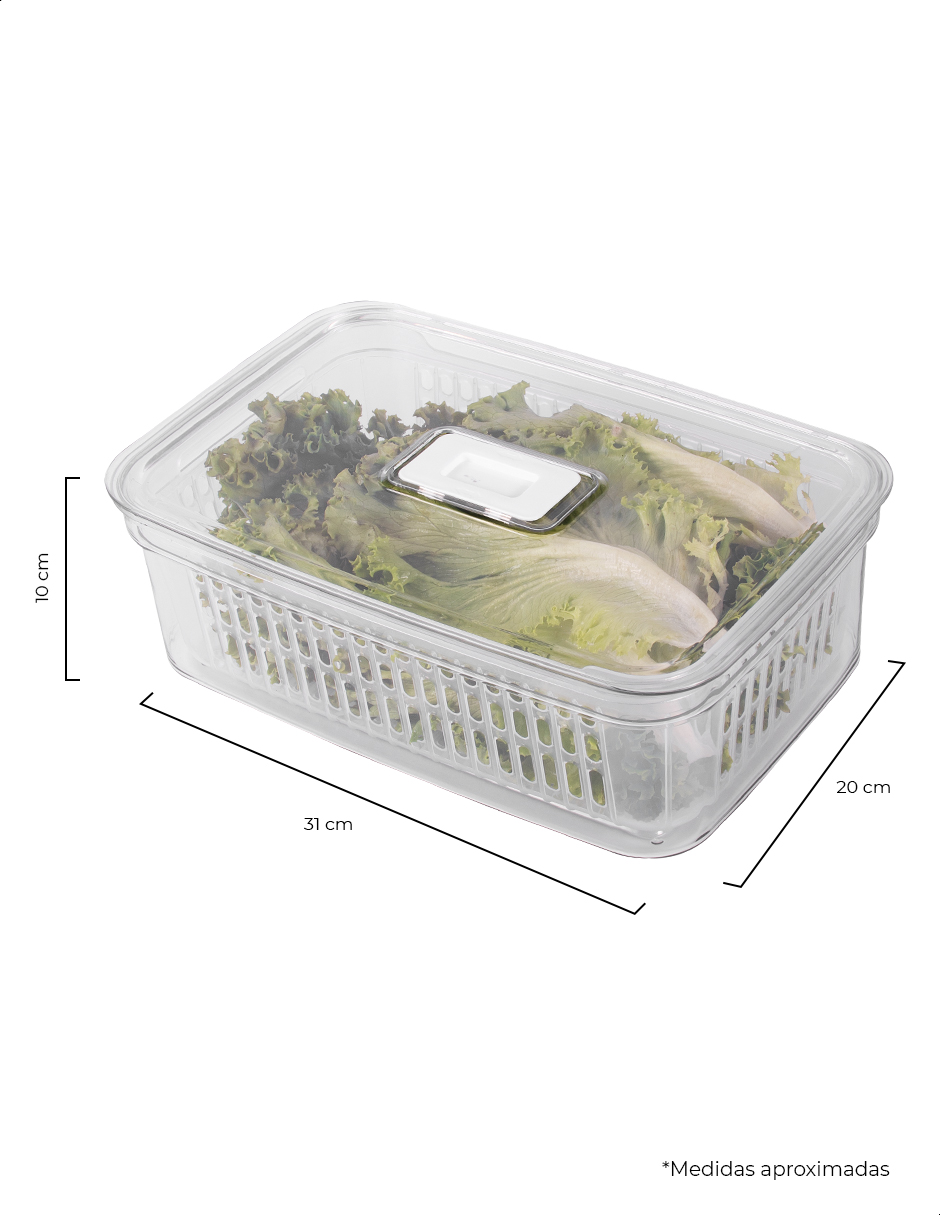 Set 2 contenedores con rejilla interior 3.6 L Tutti