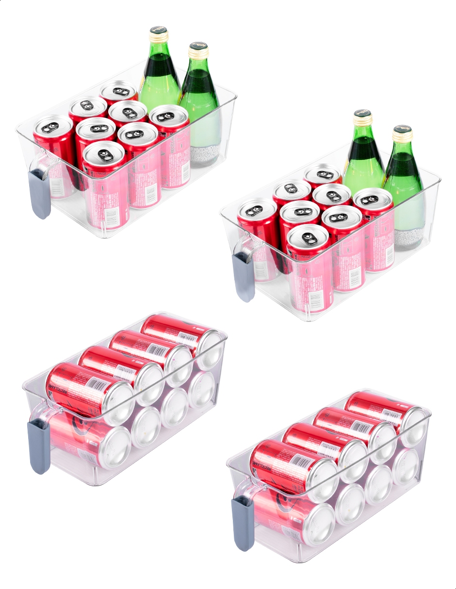 Set 4 contenedores de acrílico con asa chico y grande Tutti