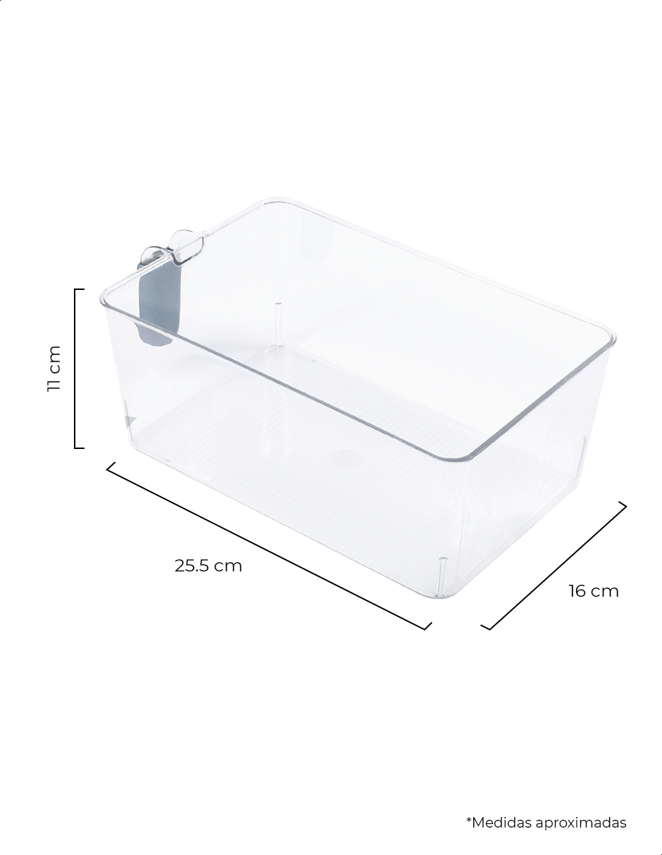 Set 4 contenedores de acrílico con asa chico y grande Tutti