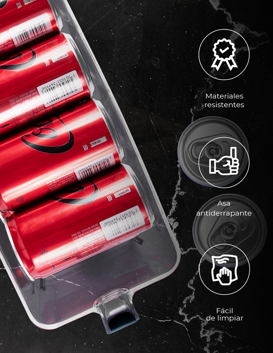 Set 4 contenedores de acrílico con asa chico y grande Tutti