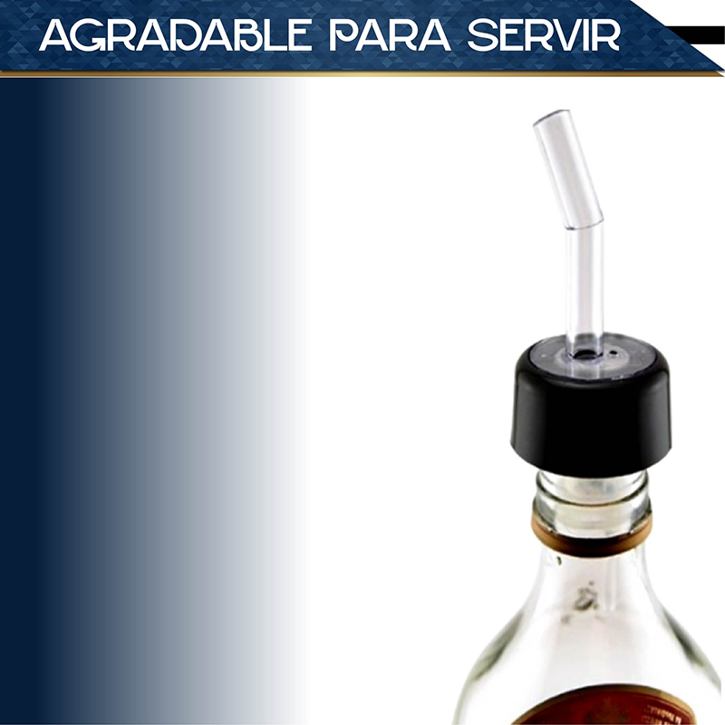 Vertedores CHIC-FANTASY de Botellas Set de 12 pzs varios colores Boquilla para verter liquidos, dispensador de licor cónico con tapas de plástico para el polvo
