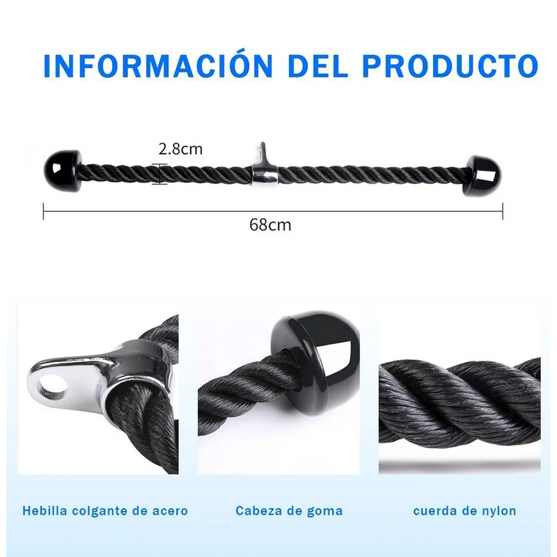 Cuerda Entrenamiento Gym Tríceps Para Desarrollo Muscular