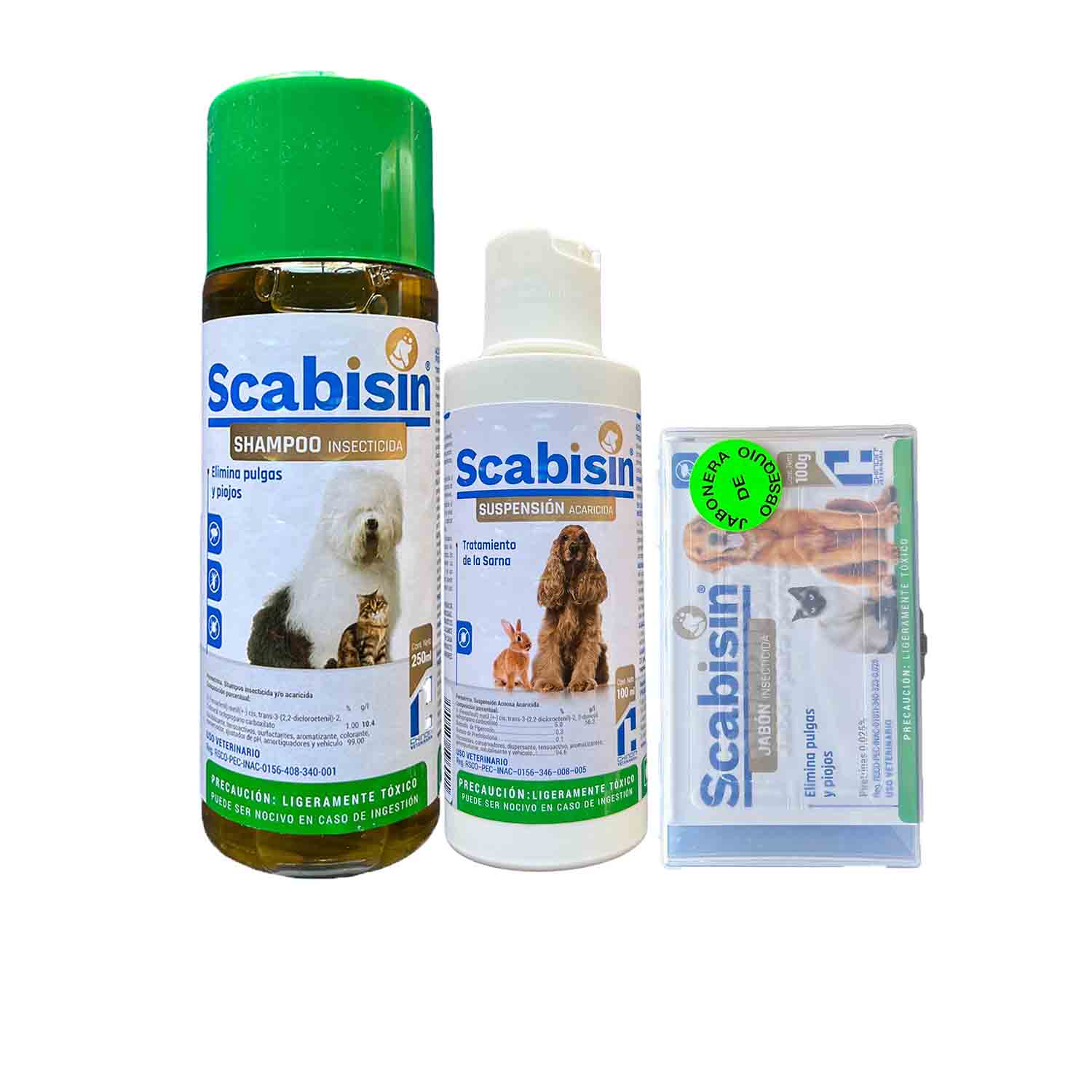 Pack Scabisin Shampoo, Jabón y Suspensión Chinoin - Tratamiento contra la sarna