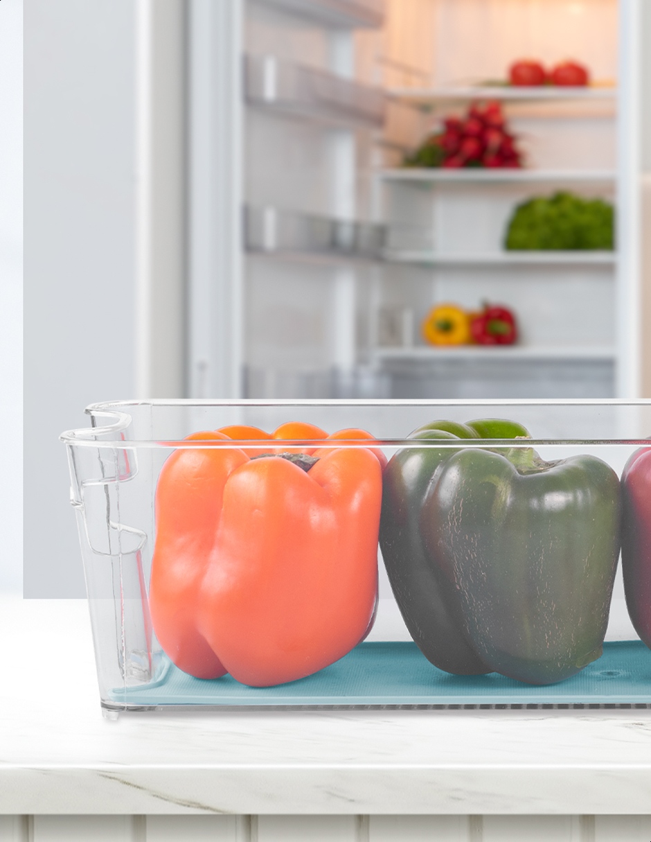 Contenedor acrílico refrigerador antideslizante largo Tutti