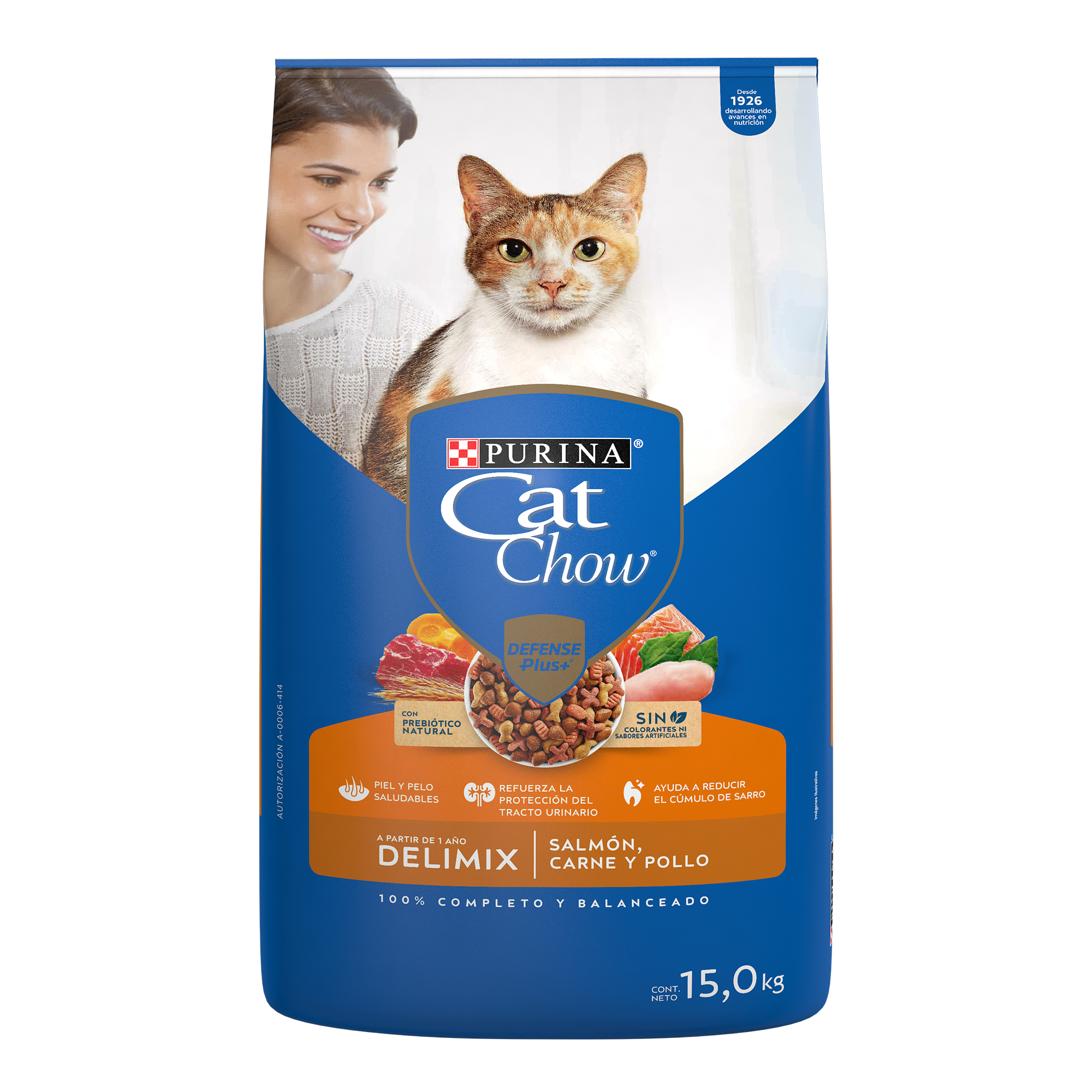 Purina Cat Chow Delimix con Defense Plus Alimento seco para gatos adultos, bulto de 15kg
