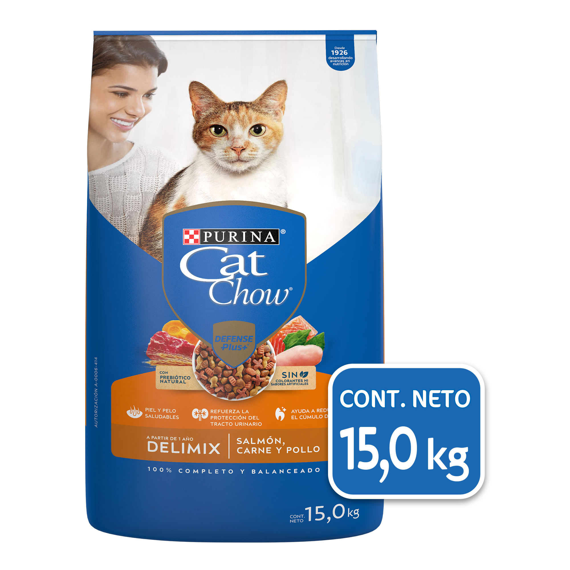 Purina Cat Chow Delimix con Defense Plus Alimento seco para gatos adultos, bulto de 15kg