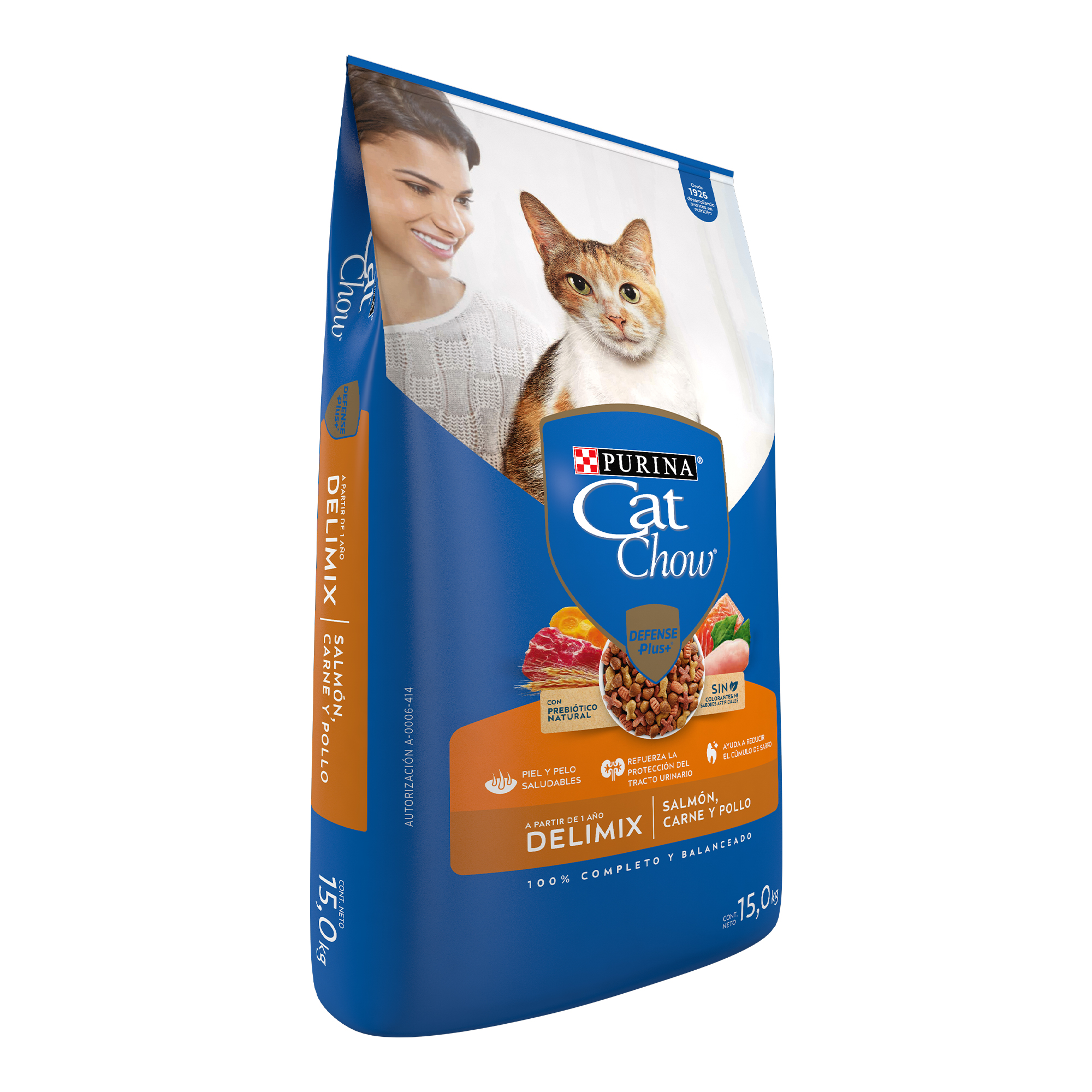 Purina Cat Chow Delimix con Defense Plus Alimento seco para gatos adultos, bulto de 15kg