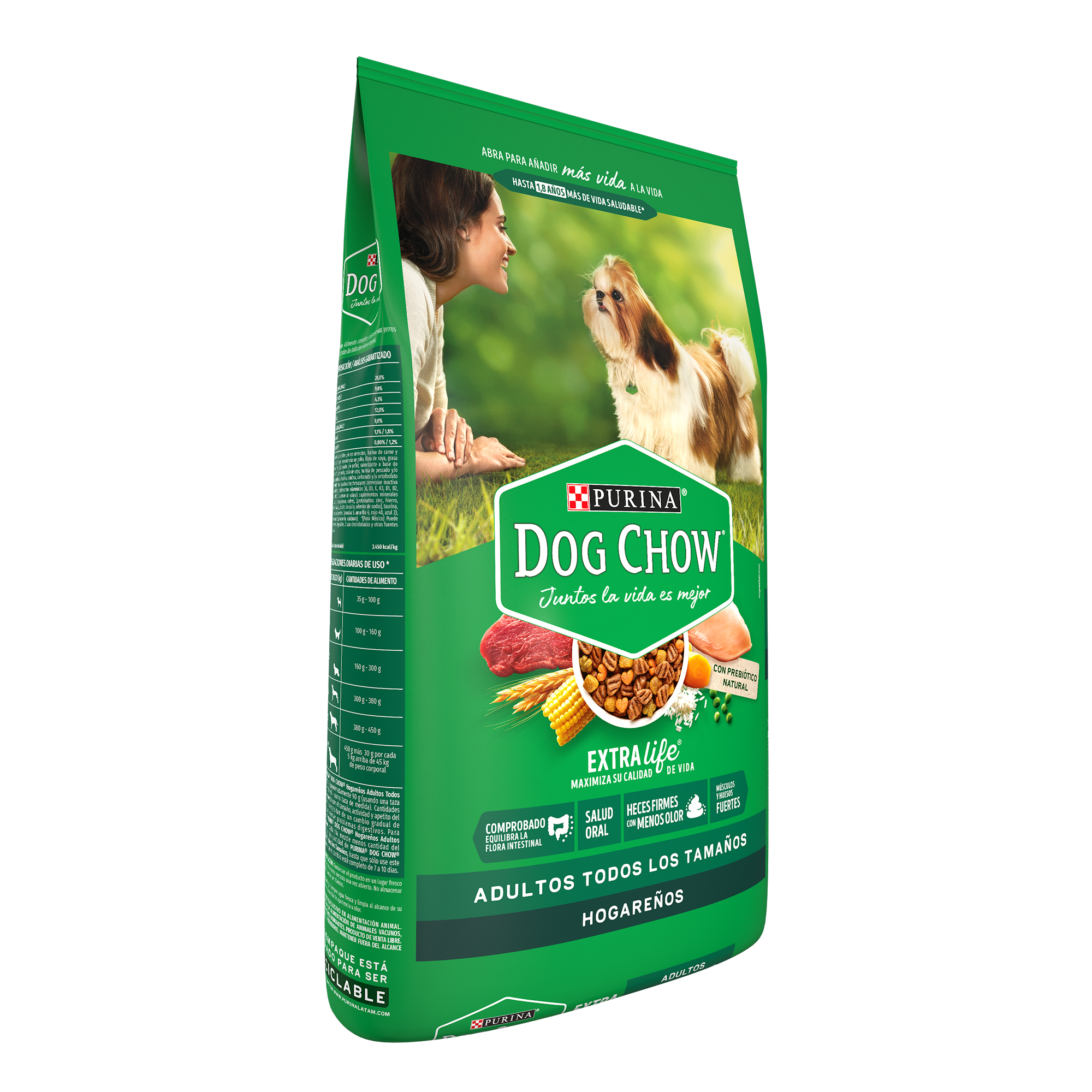 Purina Dog Chow Hogareños Alimento seco perros adultos todas las razas, bulto de 10kg