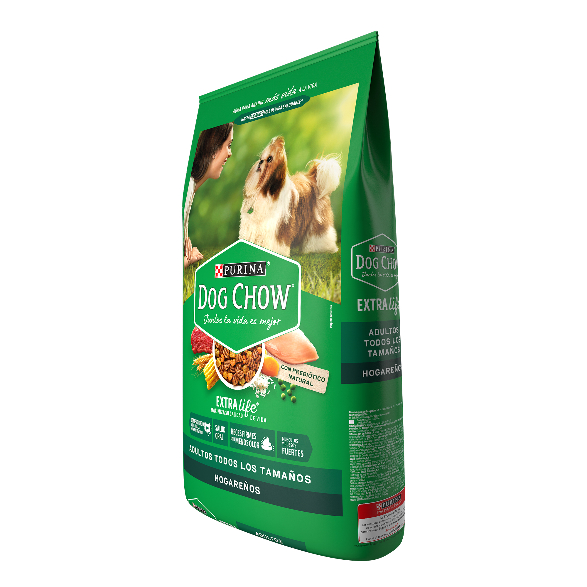 Purina Dog Chow Hogareños Alimento seco perros adultos todas las razas, bulto de 10kg