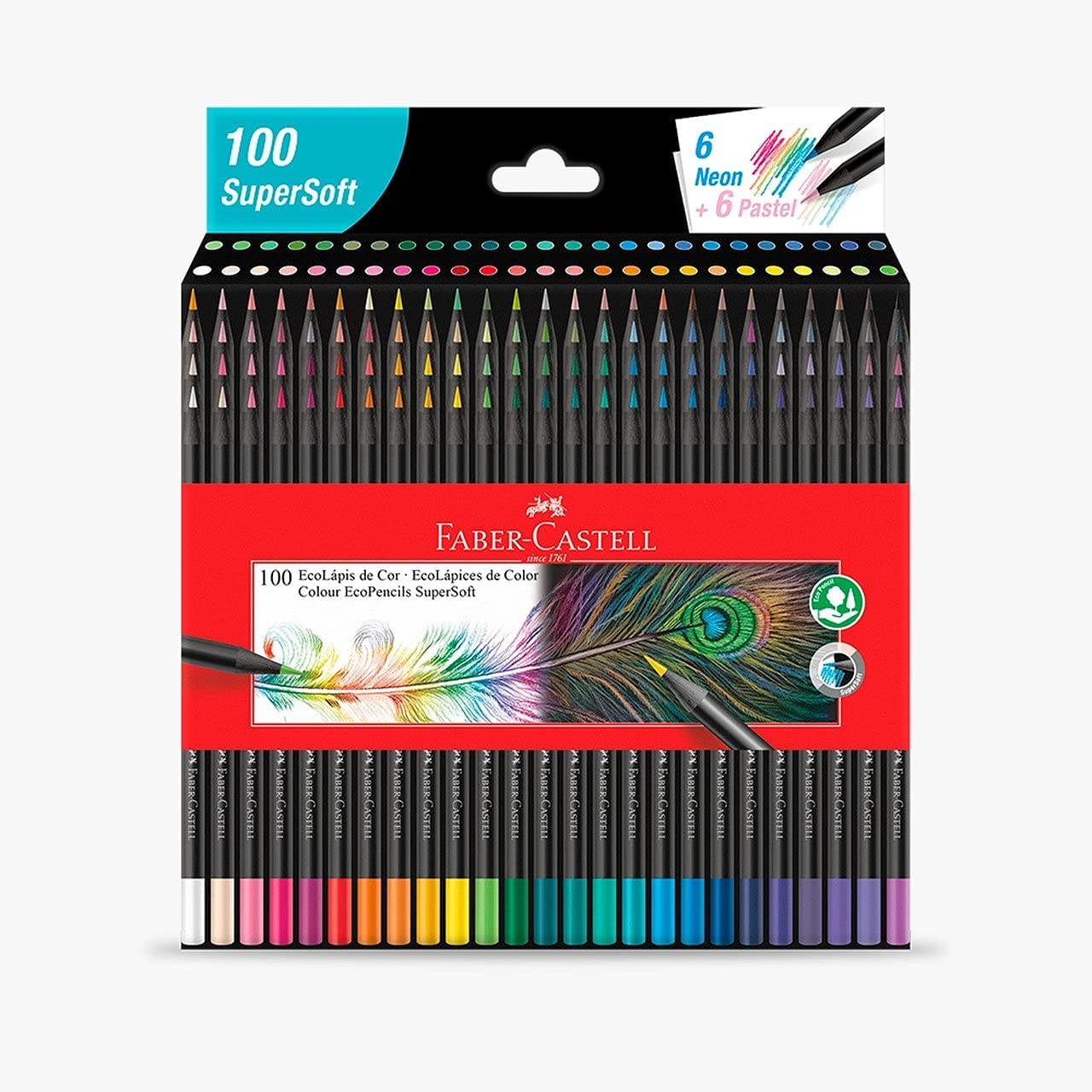 Lapices de Colores Faber Castell EcoPencil Supersoft 100 Colores
