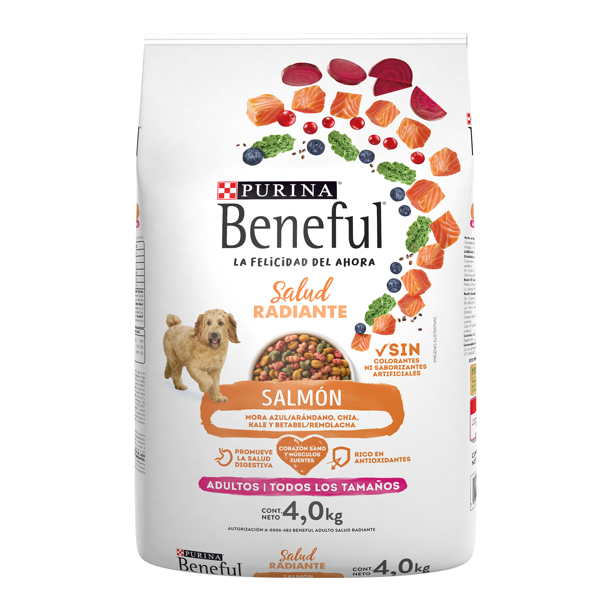 Purina Beneful Salud Radiante Alimento seco Adultos, todos los tamaños salmón, bulto de 4kg