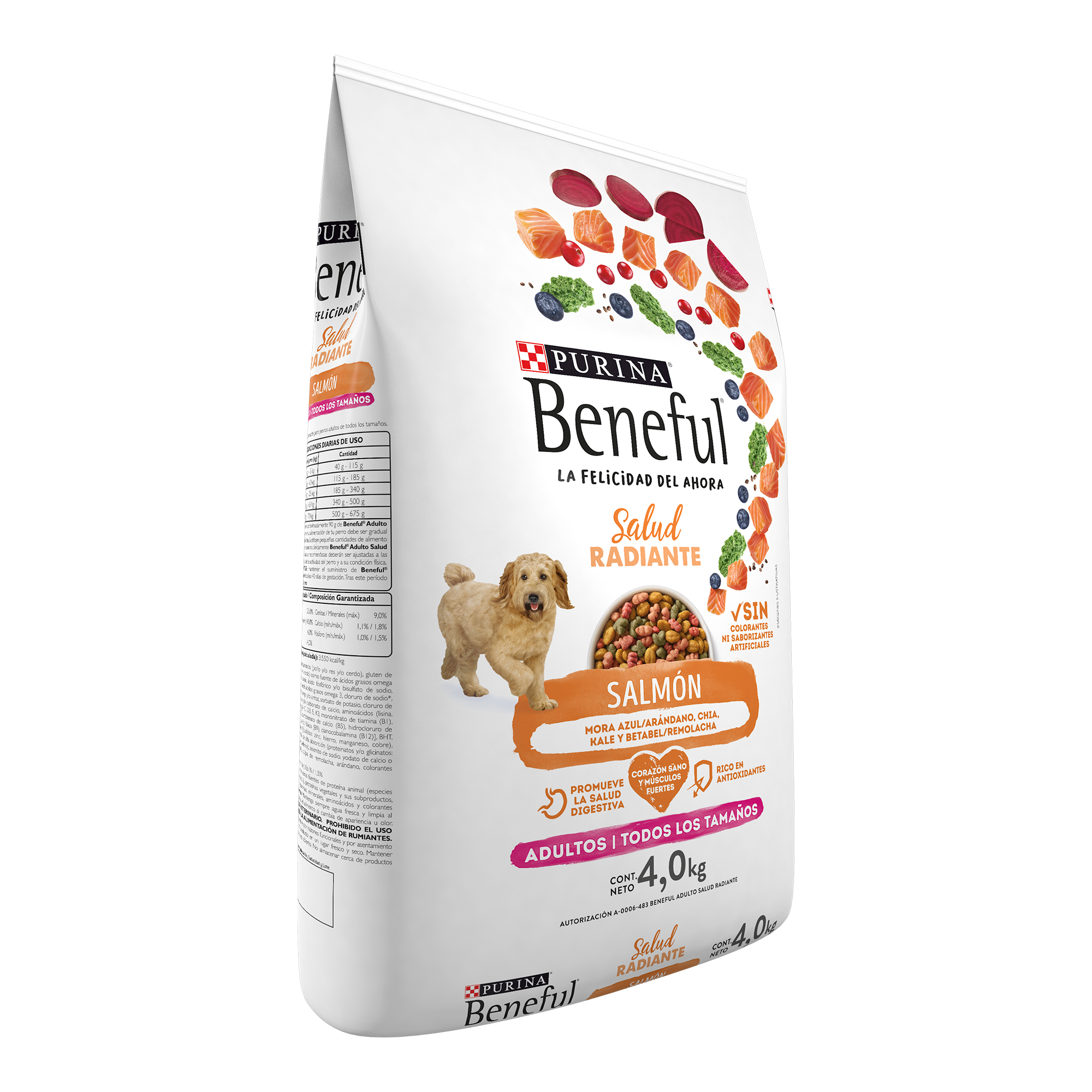 Purina Beneful Salud Radiante Alimento seco Adultos, todos los tamaños salmón, bulto de 4kg