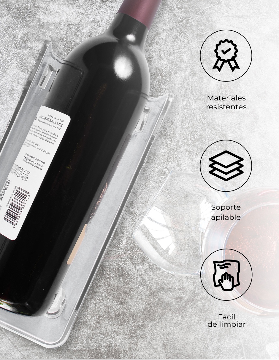 Soporte de acrílico para botella de vino refrigerador Tutti