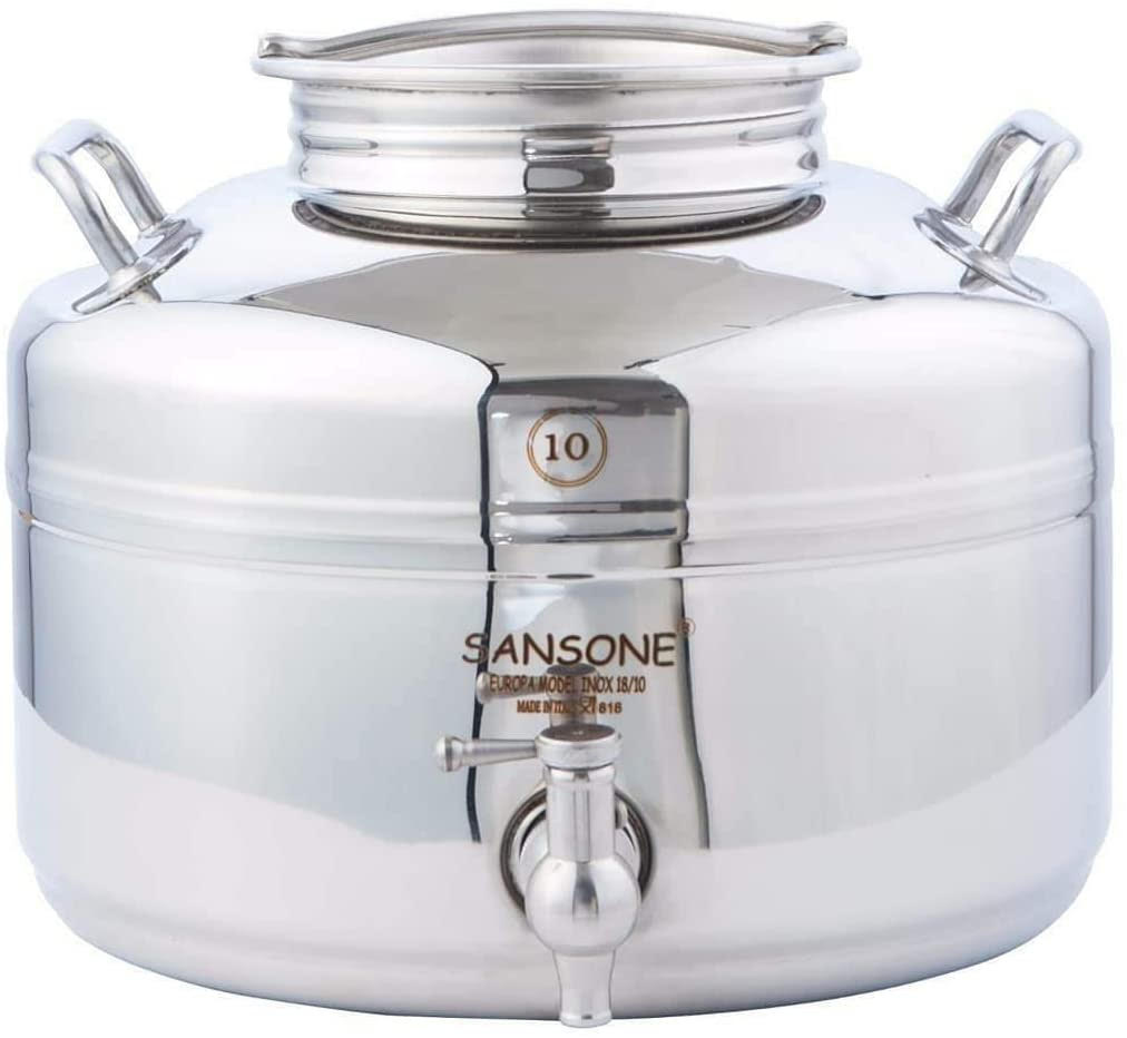SANSONE Vitrolero Dispensador de Agua Fría de Acero Inoxidable con Base Garrafón Oculto Ecológico Aguaje Despachador de Agua de 10 litros
