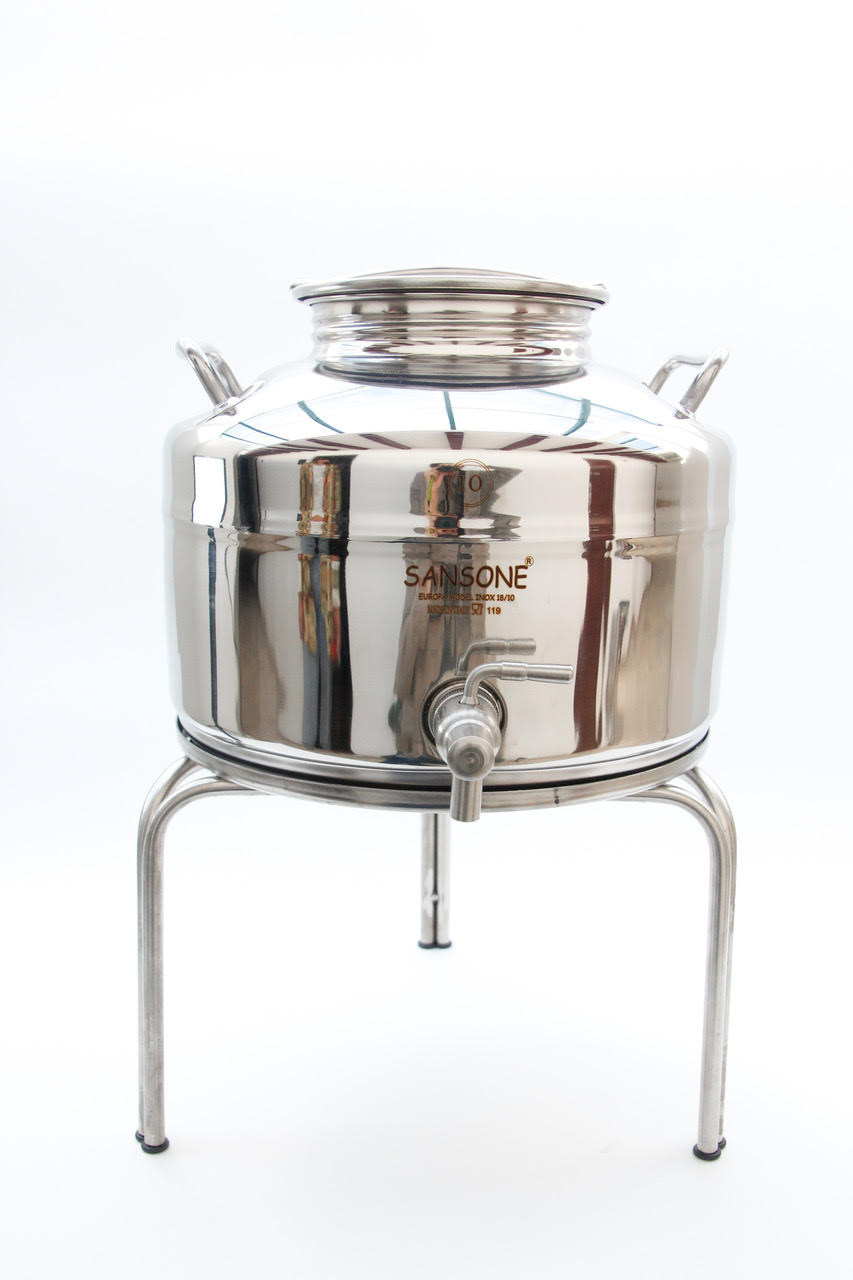 SANSONE Vitrolero Dispensador de Agua Fría de Acero Inoxidable con Base Garrafón Oculto Ecológico Aguaje Despachador de Agua de 10 litros